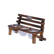 Pan Emirates Jaicah Bench with 3pcs Glass Pot 29×11.5x18cm Brown price