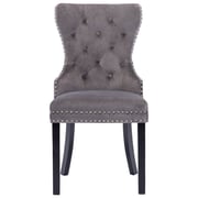 vidaXL Dining Chairs 4 pcs Grey Velvet vidaXL Dining Chairs 4 pcs Grey Velvet