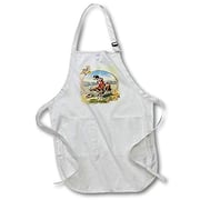 3Drose Humorous Victorian Painting Of Dog Riding A Goat.Jpg - Full Length Apron, 22 By 30-Inch, White, With Pockets (Apr_98585_1)