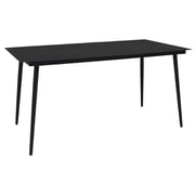 Vidaxl Garden Dining Table Black 150x80x74 Cm Steel And Glass Vidaxl Garden Dining Table Black 150x80x74 Cm Steel And Glass