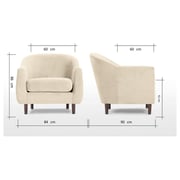 Galaxy Design Tubby Series Single Seat Sofa Beige Galaxy Design Tubby Series Single Seat Sofa Beige