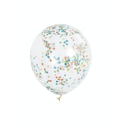 Unique- Clear Balloons With Multi Color Confetti 6pcs 12in