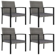 Vidaxl Garden Dining Chairs 4 Pcs Poly Rattan Grey