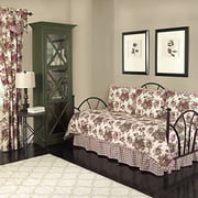 Waverly Norfolk 5-Piece Quilted Reversible Comforter Day Bed Cover Set, 105X54, Tea Stain