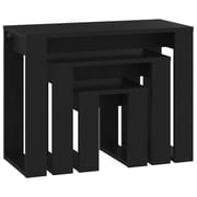 Vidaxl Nesting Tables 3 Pcs Black Engineered Wood Vidaxl Nesting Tables 3 Pcs Black Engineered Wood