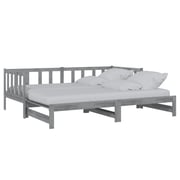Vidaxl Pull-out Day Bed Grey Solid Pinewood 2x
