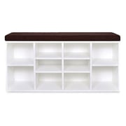 Siena 10-Pair Shoe Storage Bench in White Color