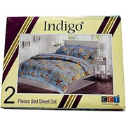 Cotton Indigo Bed Sheet Set with Pillow Cover Set of 2 Cotton Indigo Bed Sheet Set with Pillow Cover Set of 2