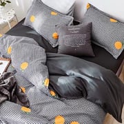 Single Size Orange Design Bedding Set of 4 Pieces