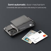 Vrs Design Damda Glide Pro Designed For Iphone 13 Pro Case Cover Wallet [semi Automatic] Slider Credit Card Holder Slot [3-4 Cards] - Metal Black