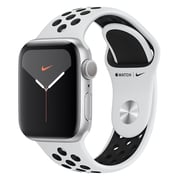 Apple Series 5 GPS + Cellular 44mm Silver Aluminum Case with Nike Sport Band - Pure Platinum/Black Apple Series 5 GPS + Cellular 44mm Silver Aluminum Case with Nike Sport Band - Pure Platinum/Black