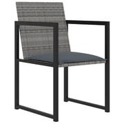 Vidaxl 5 Piece Outdoor Dining Set With Cushions Poly Rattan Grey Vidaxl 5 Piece Outdoor Dining Set With Cushions Poly Rattan Grey