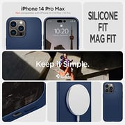 Spigen Silicone Fit (MagFit) compatible with MagSafe designed for iPhone 14 Pro Max case cover (2022) - Navy Blue Spigen Silicone Fit (MagFit) compatible with MagSafe designed for iPhone 14 Pro Max case cover (2022) - Navy Blue
