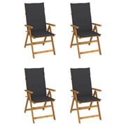 vidaXL Garden Reclining Chairs 4 pcs with Cushions Solid Acacia Wood vidaXL Garden Reclining Chairs 4 pcs with Cushions Solid Acacia Wood