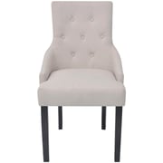 vidaXL Dining Chairs 2 pcs Cream Grey Fabric vidaXL Dining Chairs 2 pcs Cream Grey Fabric