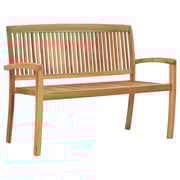Vidaxl 2-seater Stacking Garden Bench 128.5 Cm Solid Teak Wood Vidaxl 2-seater Stacking Garden Bench 128.5 Cm Solid Teak Wood