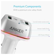 Anker Powerdrive Plus Dual Port USB Car Charger White - A2224H21 Anker Powerdrive Plus Dual Port USB Car Charger White - A2224H21