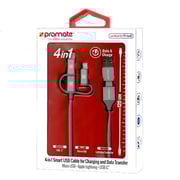 Promate TRIO2 6In1 Charger Cable1.2m Grey Promate TRIO2 6In1 Charger Cable1.2m Grey