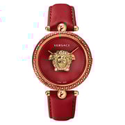Versace Palazzo Empire Red Leather Watch For Women VCO120017