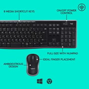 Logitech Wireless Keyboard & Mouse Combo Black + Stereo Headset Bundle