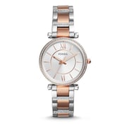 Fossil ES4342 Carlie Three-Hand Two-Tone Stainless Steel Ladies Watch Fossil ES4342 Carlie Three-Hand Two-Tone Stainless Steel Ladies Watch