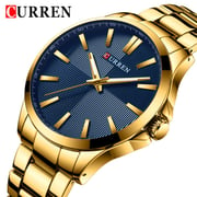 Curren CRN8322-GLD/BLU-Men's Waterproof Stainless Steel Casual Watch