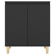 Vidaxl Sideboard With Solid Wood Legs Black 60x35x70 Cm Chipboard Vidaxl Sideboard With Solid Wood Legs Black 60x35x70 Cm Chipboard