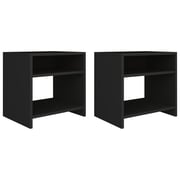 vidaXL Bedside Cabinets 2 pcs Black 40x30x40 cm Engineered Wood vidaXL Bedside Cabinets 2 pcs Black 40x30x40 cm Engineered Wood