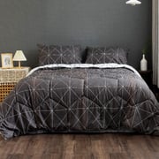 Deals For Less - Comforter Set Of 4 Pieces Geometric Design Ash Color Deals For Less - Comforter Set Of 4 Pieces Geometric Design Ash Color
