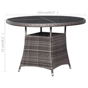 Vidaxl Garden Table Grey 110x74 Cm Poly Rattan
