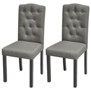 vidaXL 2 Dining Chairs Fabric Upholstery Dark Grey vidaXL 2 Dining Chairs Fabric Upholstery Dark Grey