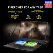 Asus TUF Gaming F15 FX506LH-HN002T Gaming Laptop - Core i5 2.5GHz 8GB 512GB 4GB Win10Home 15.6inch FHD Fortress Grey NVIDIA GeForce GTX 1650 Asus TUF Gaming F15 FX506LH-HN002T Gaming Laptop - Core i5 2.5GHz 8GB 512GB 4GB Win10Home 15.6inch FHD Fortress Grey NVIDIA GeForce GTX 1650