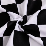Luna Home 3 Pieces Bedsheet Set, Black Color Checkered Design