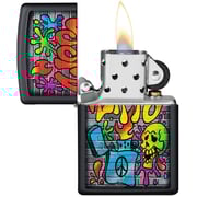 Zippo Classic Lighter Model 49605 - Zippo Street Art With Vibrant Color Graffiti Design - Windproof | Metal Material - Black Zippo Classic Lighter Model 49605 - Zippo Street Art With Vibrant Color Graffiti Design - Windproof | Metal Material - Black
