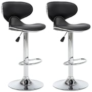 Vidaxl Bar Stools 2 Pcs Black Faux Leather Vidaxl Bar Stools 2 Pcs Black Faux Leather