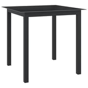 vidaXL Garden Table Black 80x80x74 cm Aluminium and Glass vidaXL Garden Table Black 80x80x74 cm Aluminium and Glass