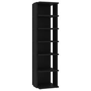 Vidaxl Shoe Cabinet Black 25x27x102 Cm Engineered Wood