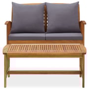 Vidaxl 2 Piece Garden Lounge Set With Cushions Solid Acacia Wood Vidaxl 2 Piece Garden Lounge Set With Cushions Solid Acacia Wood