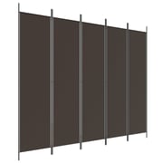 vidaXL 5-Panel Room Divider Brown 250x200 cm Fabric vidaXL 5-Panel Room Divider Brown 250x200 cm Fabric