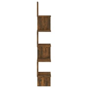 Vidaxl Wall Corner Shelf Smoked Oak 20x20x127.5 Cm Engineered Wood Vidaxl Wall Corner Shelf Smoked Oak 20x20x127.5 Cm Engineered Wood