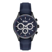 Lee Cooper, LC06971.699, Mens Watch Multi Function, Dark Blue Leather Strap
