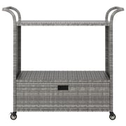 Vidaxl Bar Cart With Drawer Grey 100x45x97 Cm Poly Rattan Vidaxl Bar Cart With Drawer Grey 100x45x97 Cm Poly Rattan