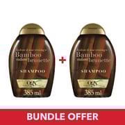 OGX Shampoo Hydrate & Tone Reviving + Bamboo Radiant Brunette With UVA/UVB Filters 385ml - Pack of 2 Pieces (Bundle Offer) OGX Shampoo Hydrate & Tone Reviving + Bamboo Radiant Brunette With UVA/UVB Filters 385ml - Pack of 2 Pieces (Bundle Offer)