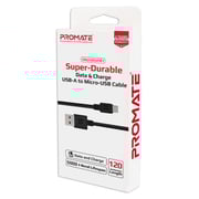 Promate USB-A To Micro-USB Cable 1.2m Black Promate USB-A To Micro-USB Cable 1.2m Black