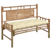 vidaXL Garden Bench with Cushion 120 cm Bamboo vidaXL Garden Bench with Cushion 120 cm Bamboo