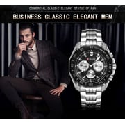 Curren CRN8077S-SLVR/BLK-Classic Elegant Men's Watch