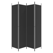 vidaXL 4-Panel Room Divider Black 200x220 cm Fabric vidaXL 4-Panel Room Divider Black 200x220 cm Fabric