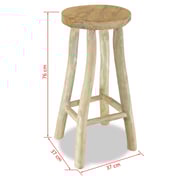 vidaXL Bar Stool Solid Teak Wood vidaXL Bar Stool Solid Teak Wood