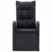 vidaXL 5 Piece Garden Dining Set with Cushions Black vidaXL 5 Piece Garden Dining Set with Cushions Black