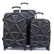 Para John 3pcs Matrix Trolley Luggage Set Black